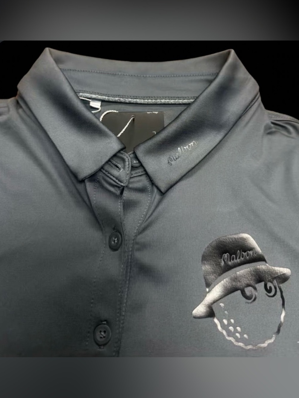 Black Embroidered Polo Shirt with Subtle Logo